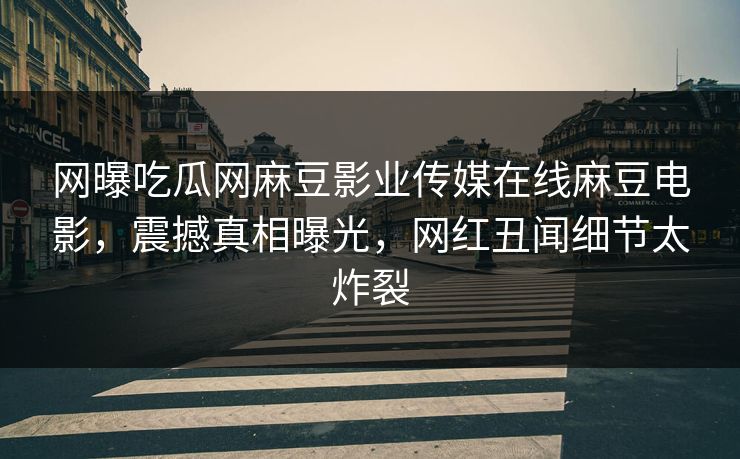 网曝吃瓜网麻豆影业传媒在线麻豆电影，震撼真相曝光，网红丑闻细节太炸裂