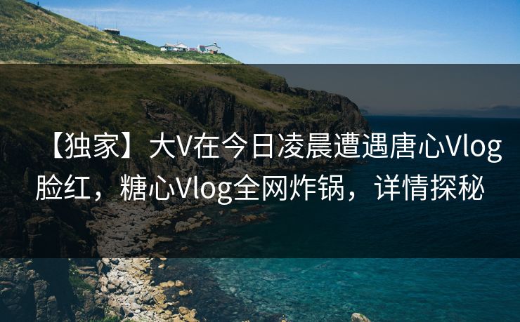 【独家】大V在今日凌晨遭遇唐心Vlog脸红，糖心Vlog全网炸锅，详情探秘