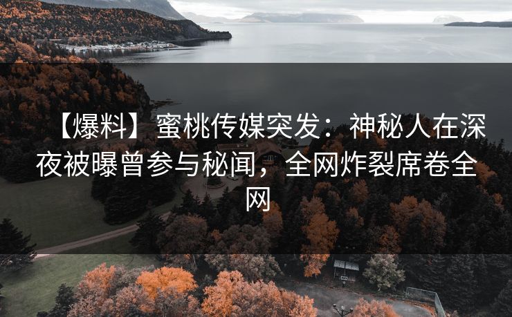 【爆料】蜜桃传媒突发：神秘人在深夜被曝曾参与秘闻，全网炸裂席卷全网